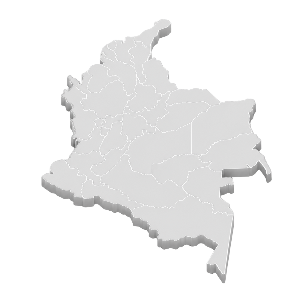 Mapa 3D de Colombia con presencia logística de SEPPI
